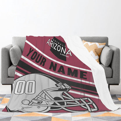 Personalized Football Arizona Custom Fans Add Name Number Blanket