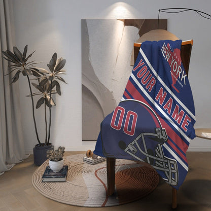 Personalized Football NEW YORK Custom Fans Add Name Number Blanket
