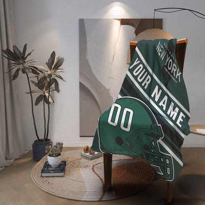 Personalized Football NEW YORK Custom Fans Add Name Number Blanket