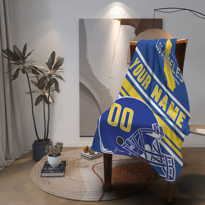 Personalized Football Los Angeles Custom Fans Add Name Number Blanket