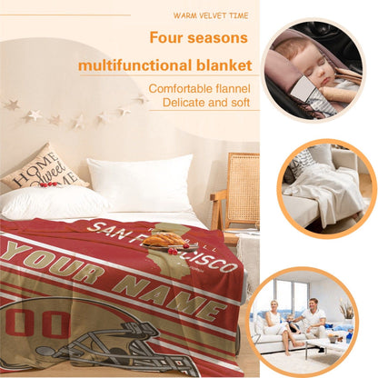 Personalized Football SAN FRANCISCO  Custom Fans Add Name Number Blanket