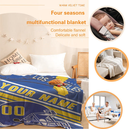 Personalized Football Los Angeles Custom Fans Add Name Number Blanket