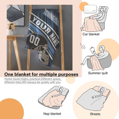 Personalized Football TENNESSEE  Custom Fans Add Name Number Blanket