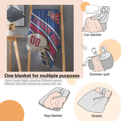 Personalized Football BUFFALO Custom Fans Add Name Number Blanket