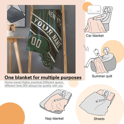 Personalized Football NEW YORK Custom Fans Add Name Number Blanket