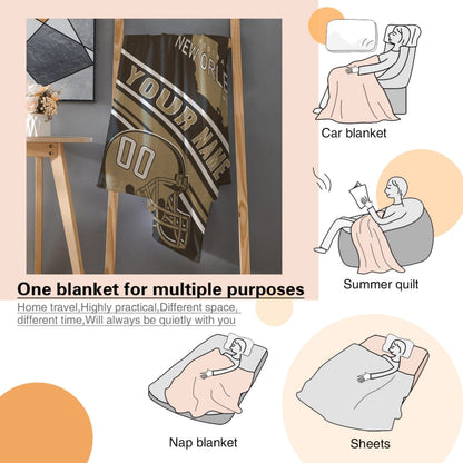 Personalized Football NEW ORLEANS  Custom Fans Add Name Number Blanket