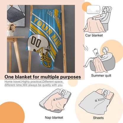 Personalized Football Los Angeles Custom Fans Add Name Number Blanket
