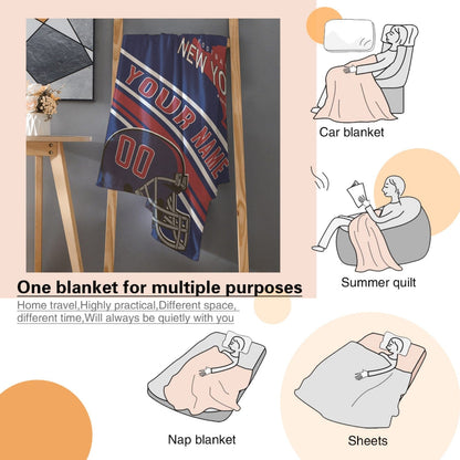 Personalized Football NEW YORK Custom Fans Add Name Number Blanket