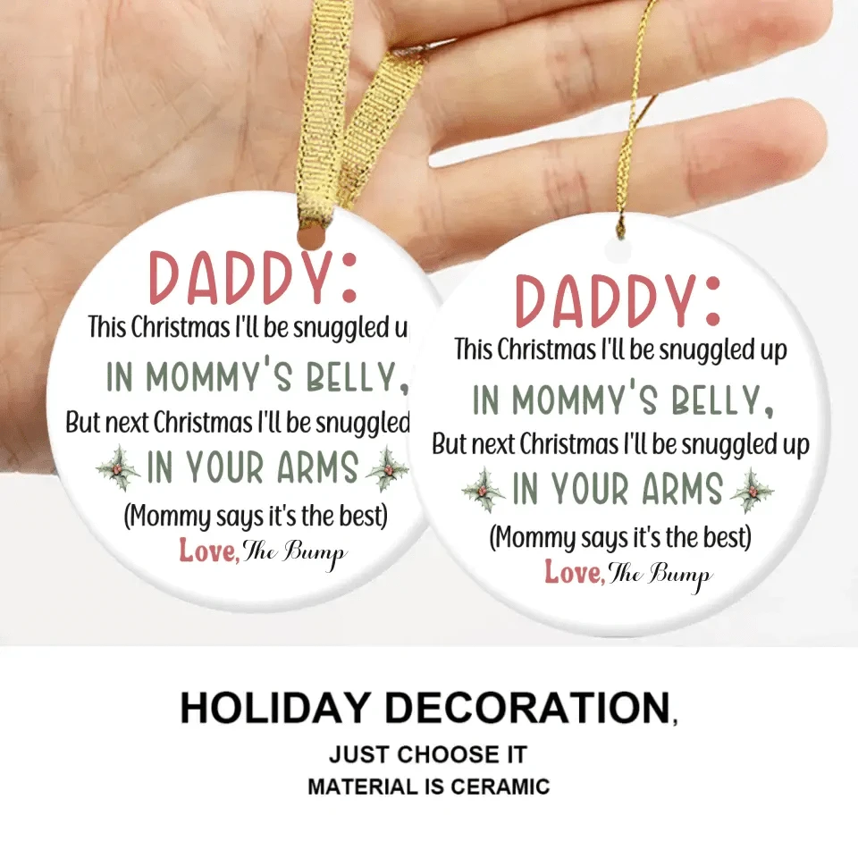 Personalized Christmas Ornament Gift - Snuggled In Your Arm