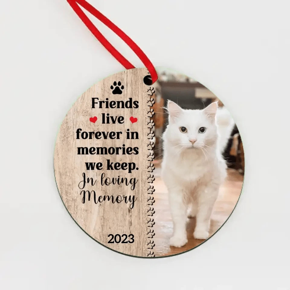 Personalized Custom Photo Circle Ornament For Dog Cat Lover- Christmas Memorial Gift