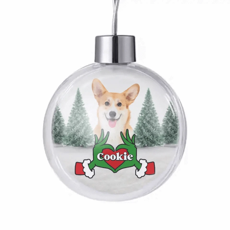 Personalized Transparent Ball Christmas Ornament - Christmas Gifts for Pet Lovers