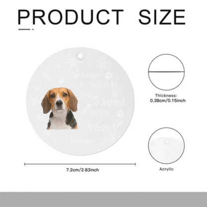 Personalized Memorial Gift Acrylic Ornament For Pet Lovers - No Longer By My Side Pet Photo