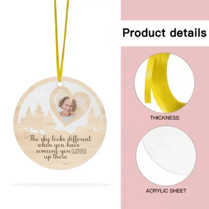 Custom Photo Personalized Acrylic Circle Ornament - The Sky Looks Different