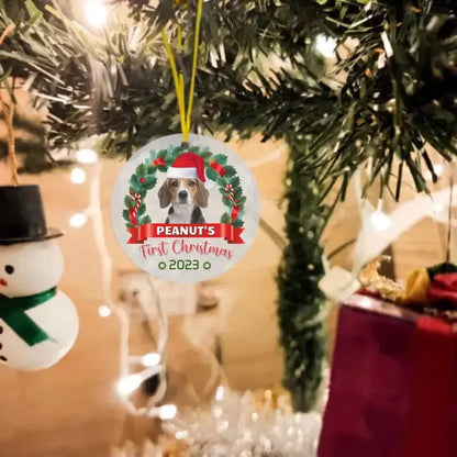 Custom Photo Pawsitively Excited For The First Christmas - Dog & Cat Personalized Custom Ornament