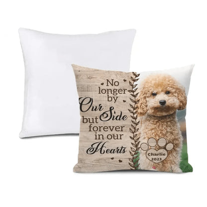 Custom Photo Memorial Personalized Pillow - No Longer By Our Side - Sympathy Gift For Pet Lovers