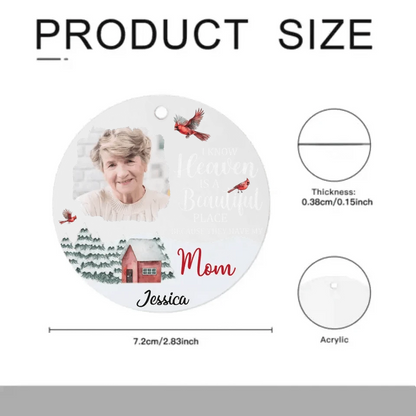 Personalized Memorial Photo - Red Farmhouse Christmas Acrylic Ornament