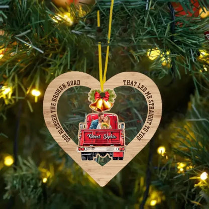 God Blessed the Broken Road that led me Straight to You - Personalized Couple Ornament
