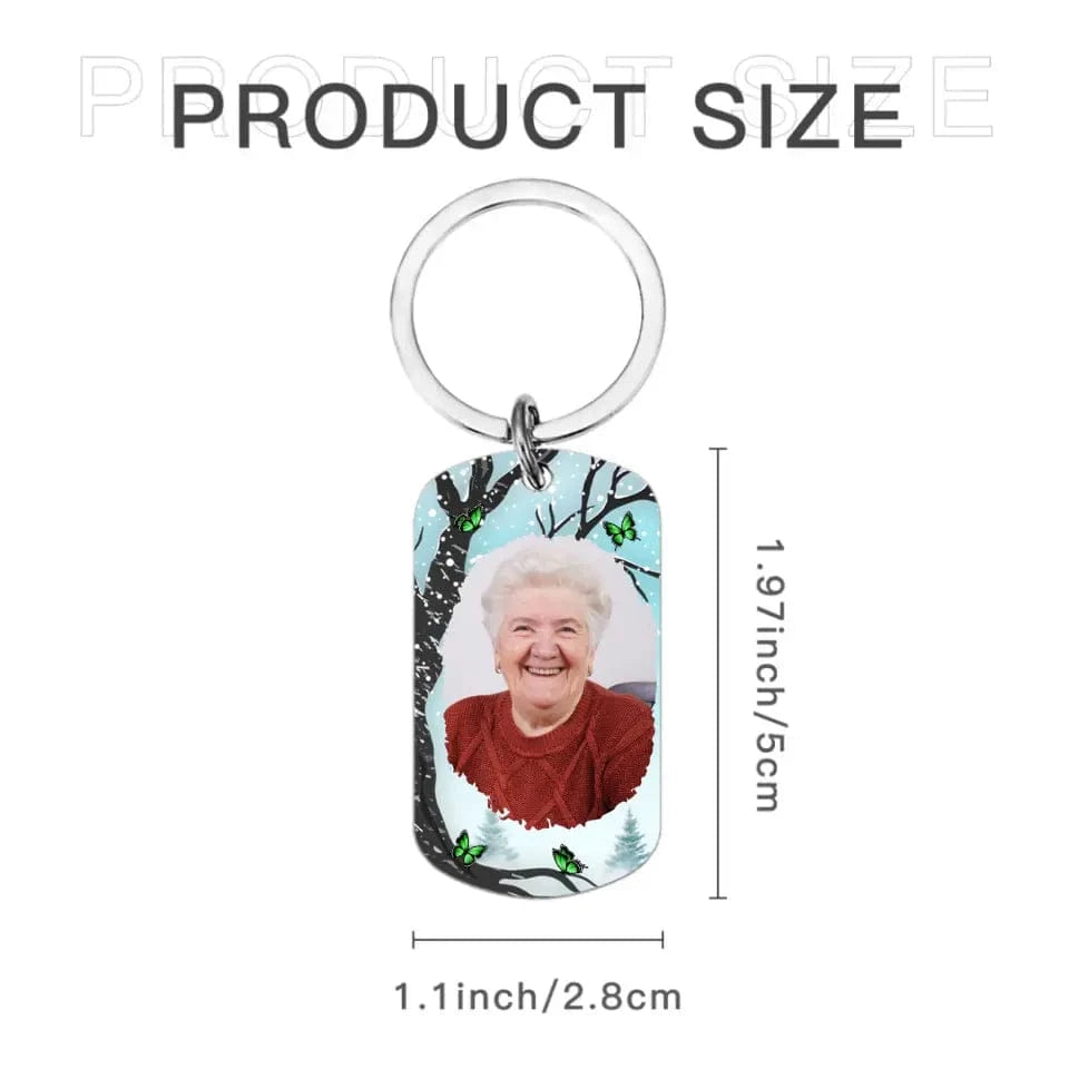 Memorial Personalized Custom Photo Keychain - My Hero My Heart - Sympathy Gift