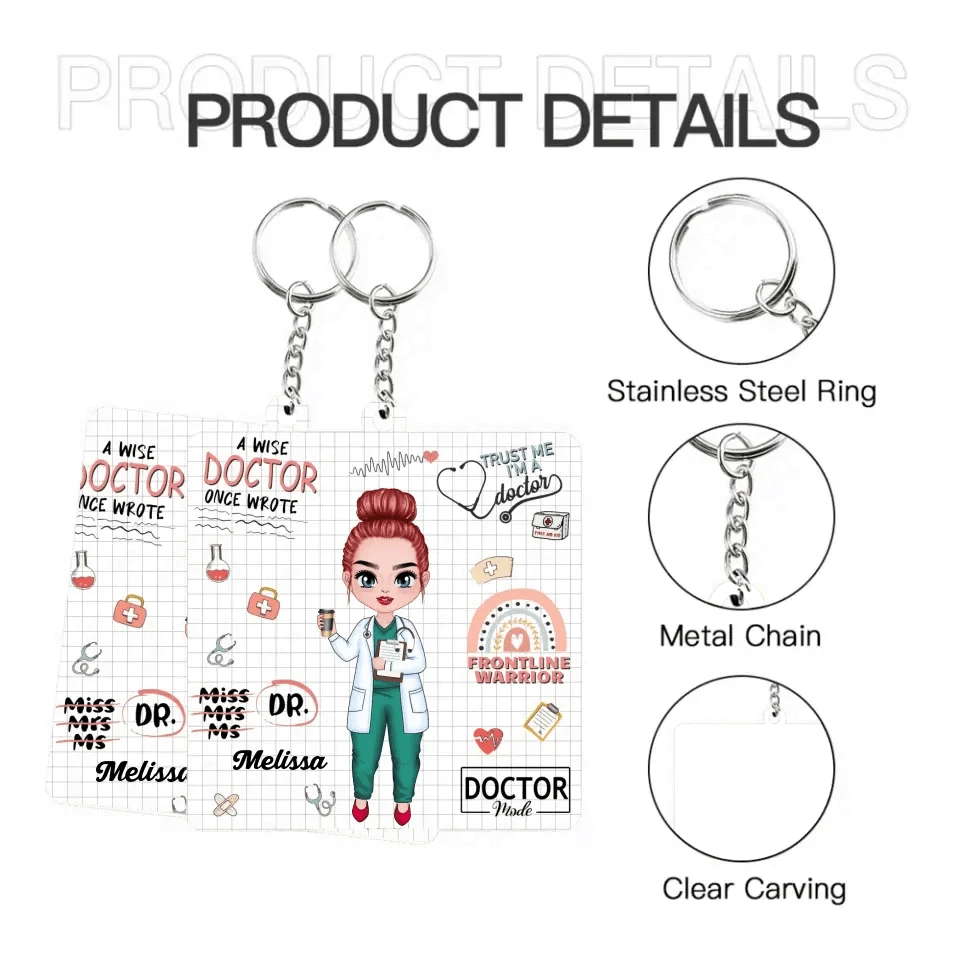 Personalized Fiberboard Keychain - A Wise Doctor Once Wrote - Appreciation Gift For Doctor