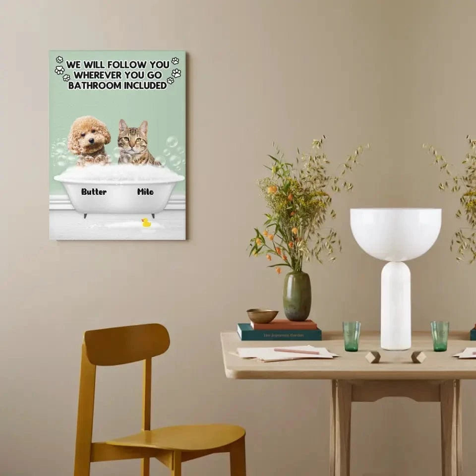 Personalized Canvas Custom Dog Cat Photo - Follow You Wherever You Go