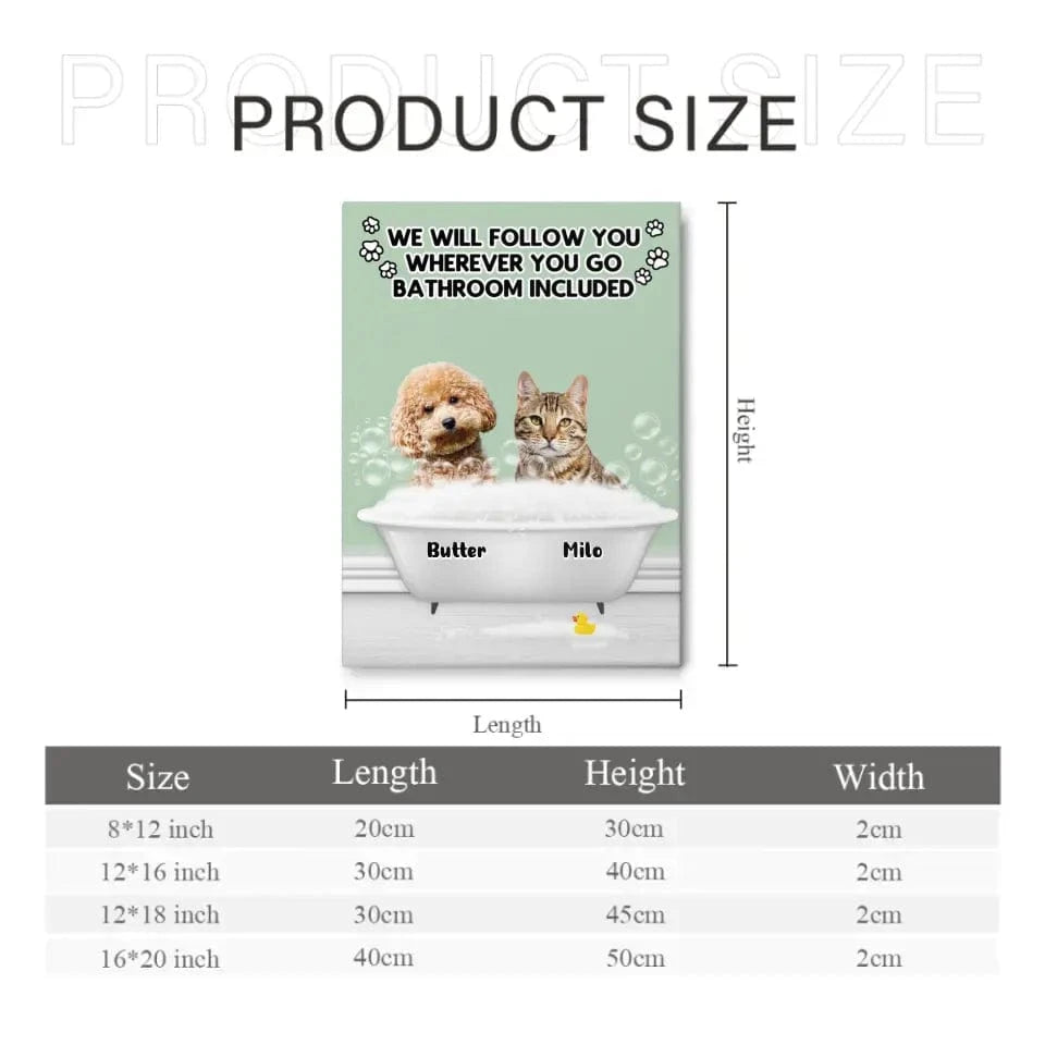 Personalized Canvas Custom Dog Cat Photo - Follow You Wherever You Go