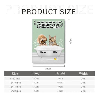 Personalized Canvas Custom Dog Cat Photo - Follow You Wherever You Go