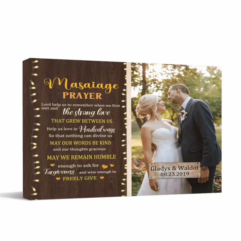 Personalized Canvas Custom Photo Marriage Prayer - Anniversary Wedding Couples Gifts