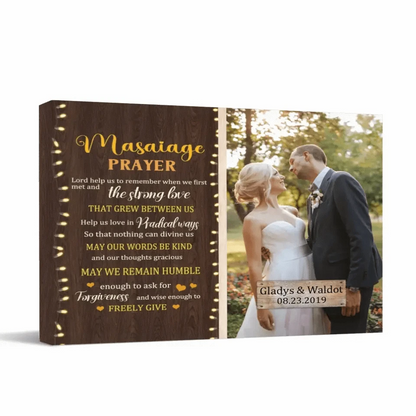Personalized Canvas Custom Photo Marriage Prayer - Anniversary Wedding Couples Gifts