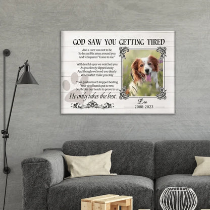 Sympathy Gifts Custom Photo Personalized Canvas Wall Art - For Pet DogCat Owners