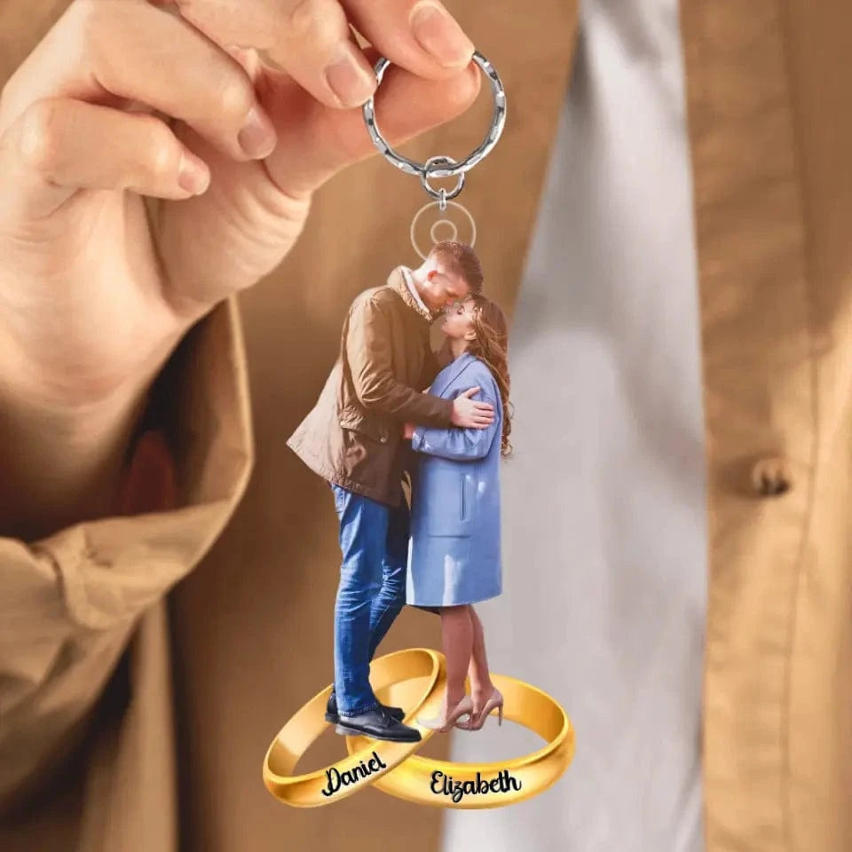 Personalized Photo Keychain - Gift For Couple, Wife, Husband