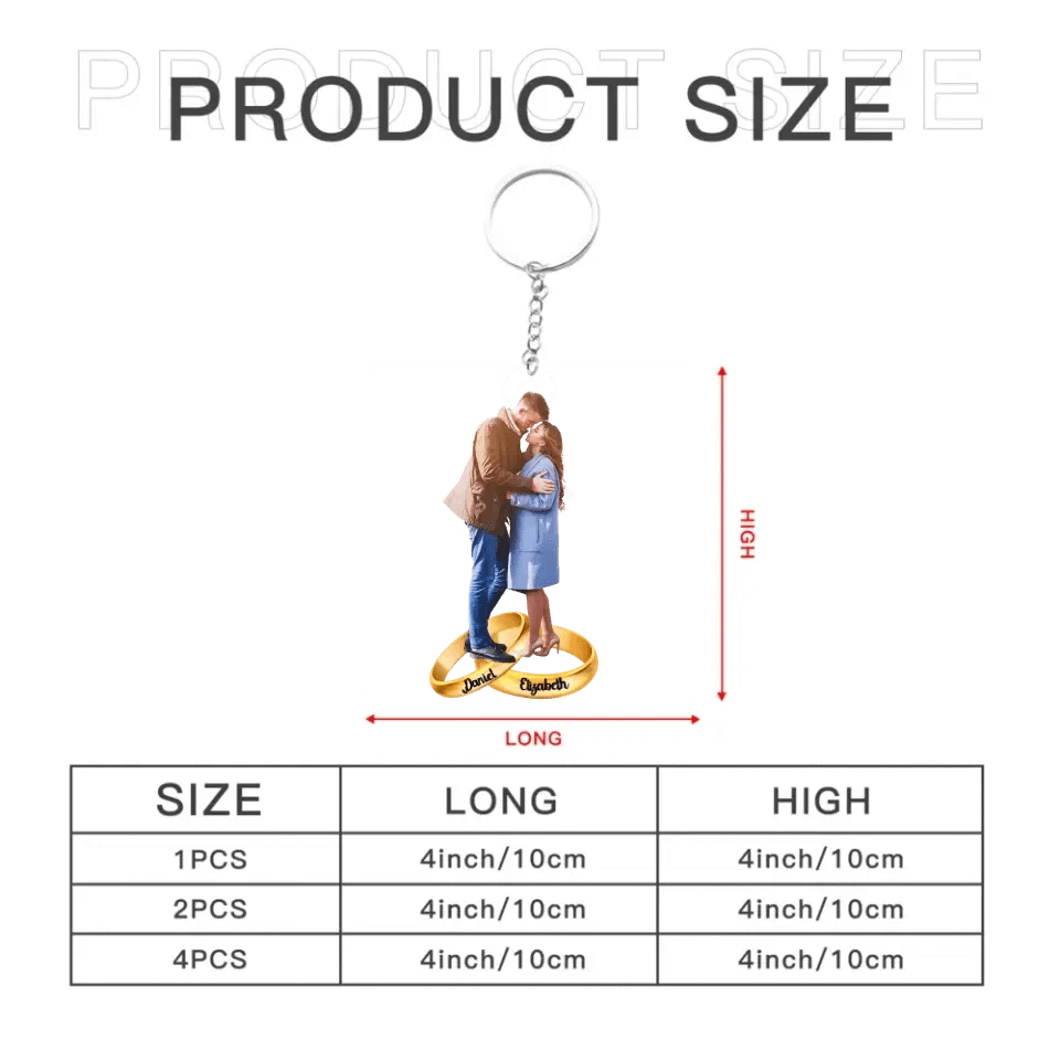 Personalized Photo Keychain - Gift For Couple, Wife, Husband