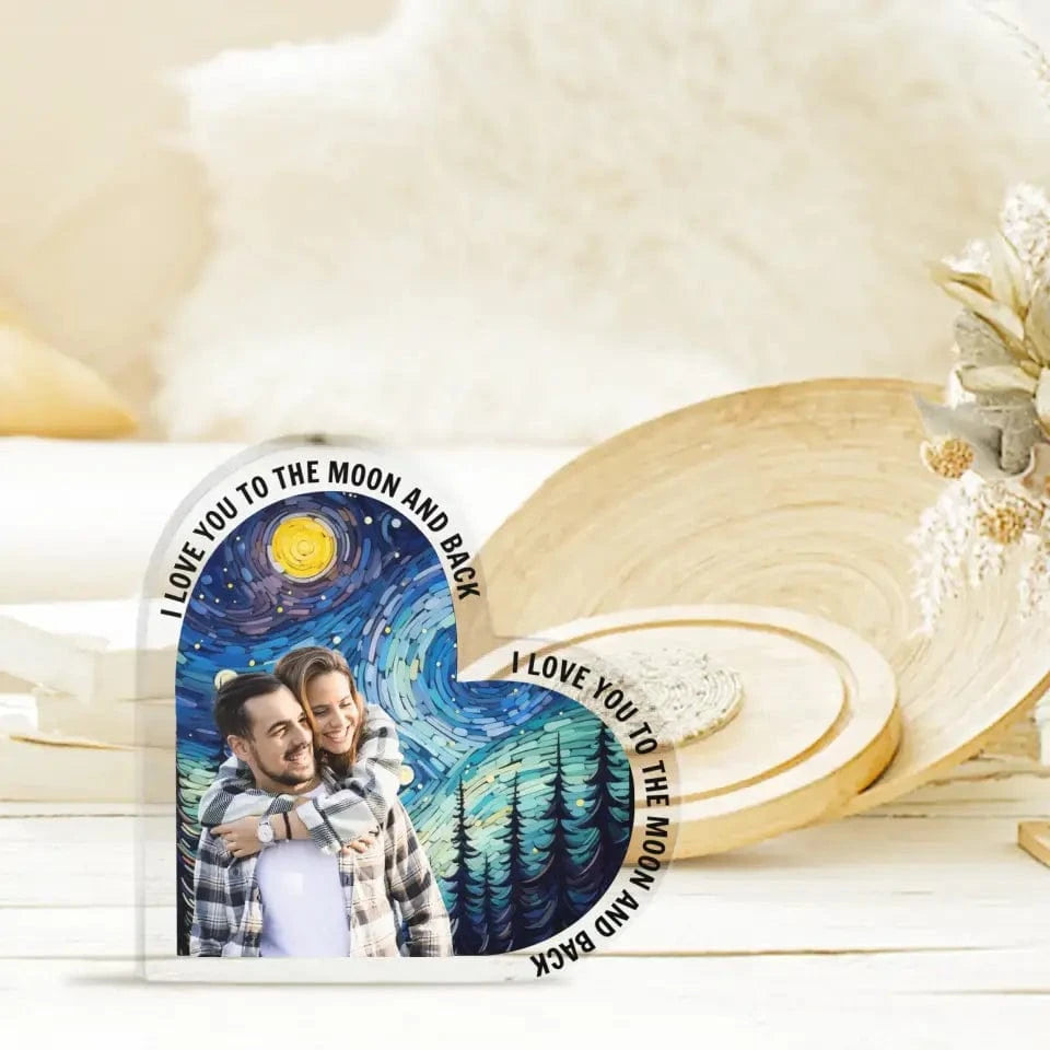 Personalized Photo artistic background Acrylic Plaque - From Our First Kiss Till Our Last Breathe