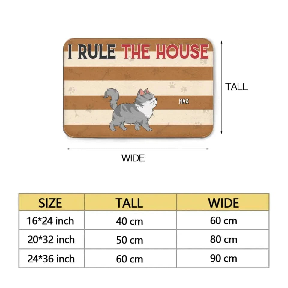 Personalized Doormat For Dog, Cat, Pet Lovers - We Rule The House