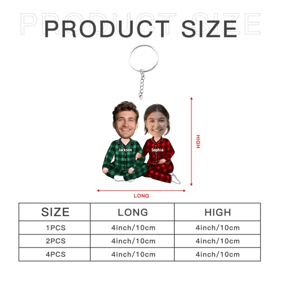 Personalized Acrylic Keychain - Custom Appearances And Names  Gift For Couple
