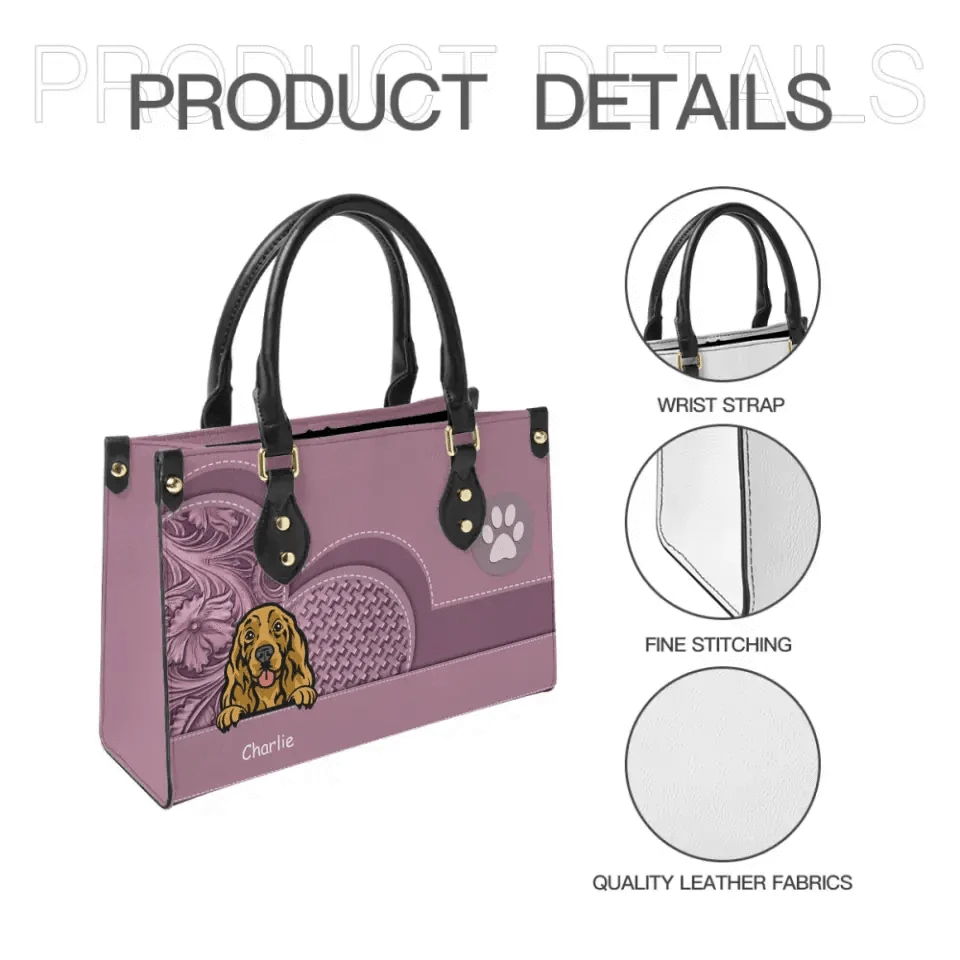 Personalized Dog Leather Handbag - Gift For Dog Lover