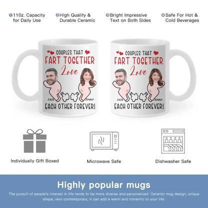 Funny Custom Face Coffee Mug - Love Each Other Forever, Valentine's Gifts