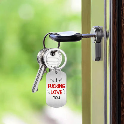 Custom Personalized Couple Photo Aluminum Keychain - I Love You