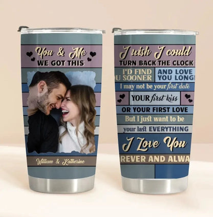 Personalized Tumbler - Custom Photo Couple Turn Back The Clock