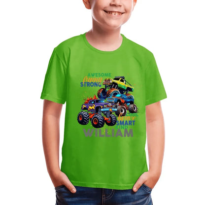 Monster Truck Custom T-shirt Gift for Kids, Personalized Gift for Toddler Boy