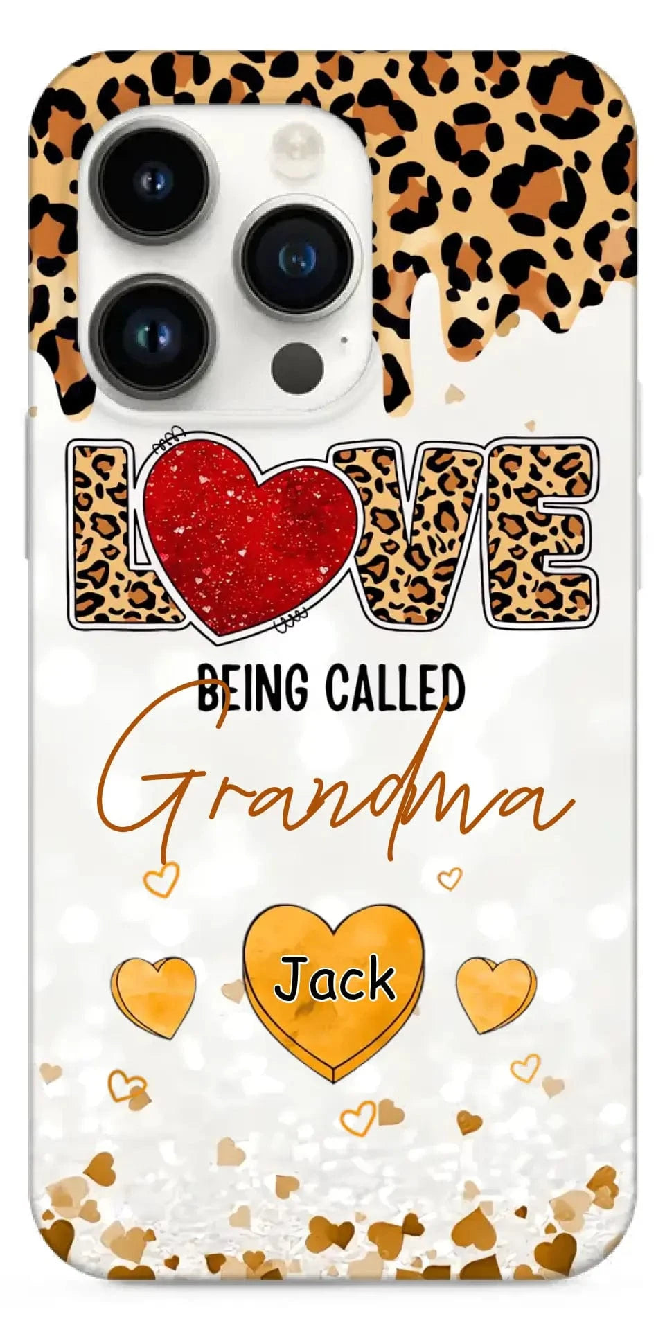 LOVE Being Called Grandma - Leopard Pattern - Personalized Phone Case