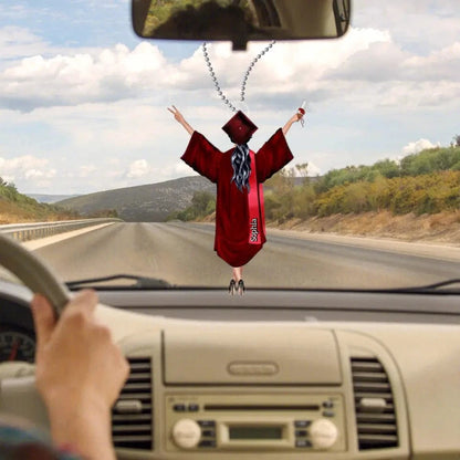 Personalized Arcylic Car Ornament - Graduation Girl Name