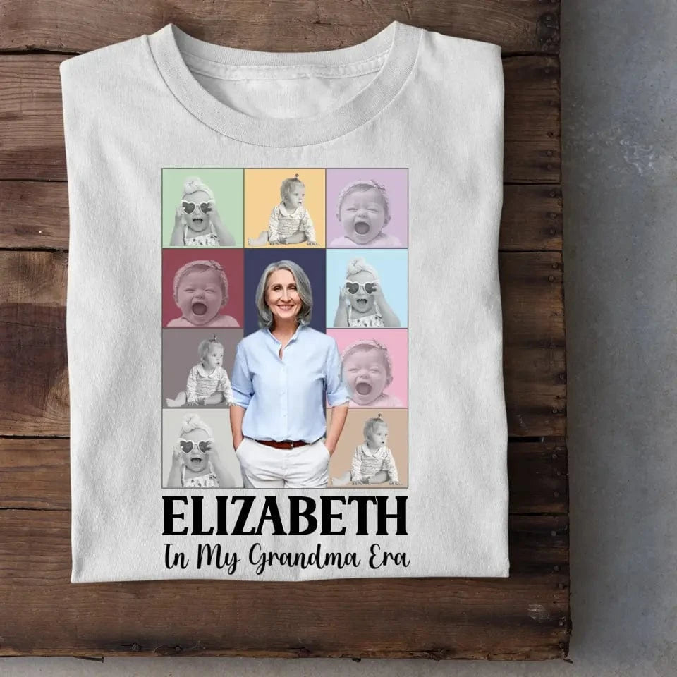 Family Personalized Custom Unisex T-shirt- Gift For Mom, Grandma, Custom Photo In My Mom Era