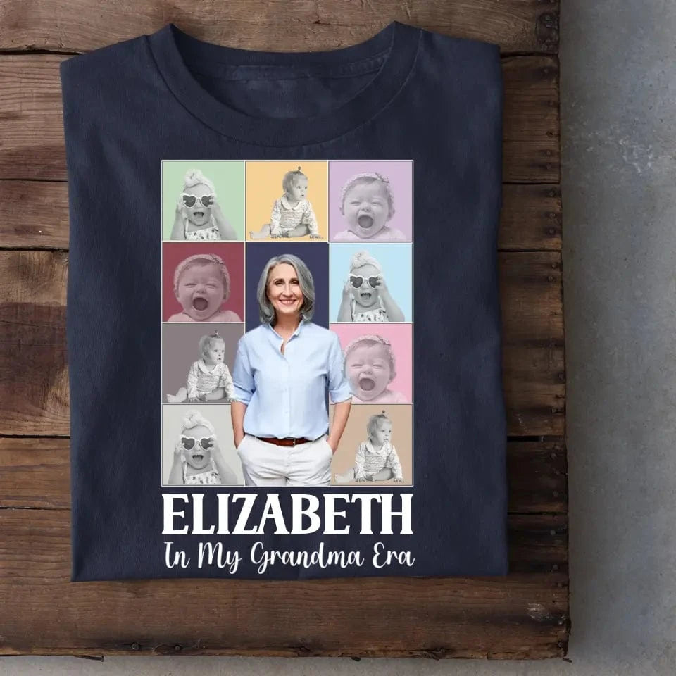 Family Personalized Custom Unisex T-shirt- Gift For Mom, Grandma, Custom Photo In My Mom Era