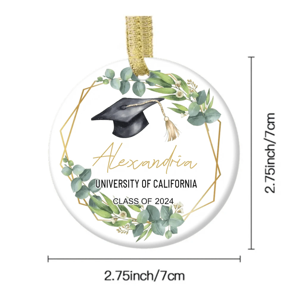 Personalized Graduation Keepsake Ceramic Ornament - Custom Graduation Gift