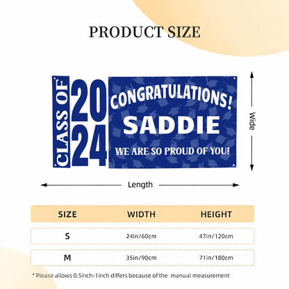 Personalized Class of 2024 Graduation Banner - Graduation Party Décor