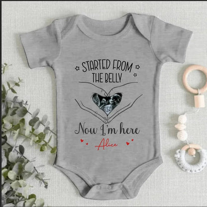 Custom Photo As Seen On Ultrasound - Family Personalized Custom Baby Onesie - Mother's Day, Baby Shower Gift, Gift For First Mom