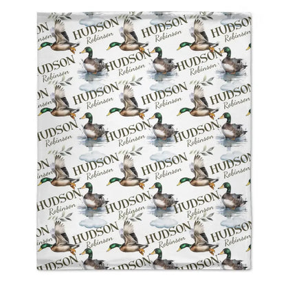 Personalized Mallard Duck Boy, Girl Name Blanket