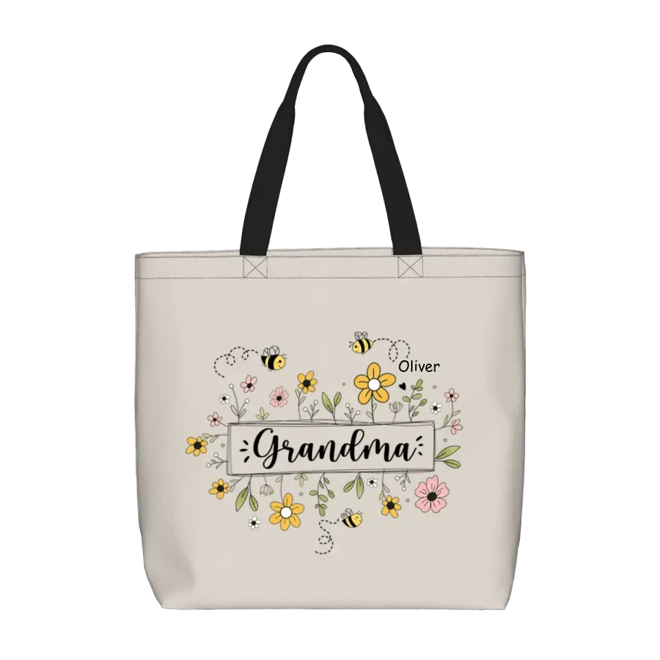 Family Personalized Garden Bees Zippered Bag For Grandma