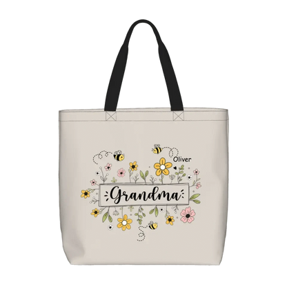 Family Personalized Garden Bees Zippered Bag For Grandma