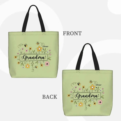 Family Personalized Garden Bees Zippered Bag For Grandma
